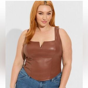 Faux Leather Cropped Tank NWT